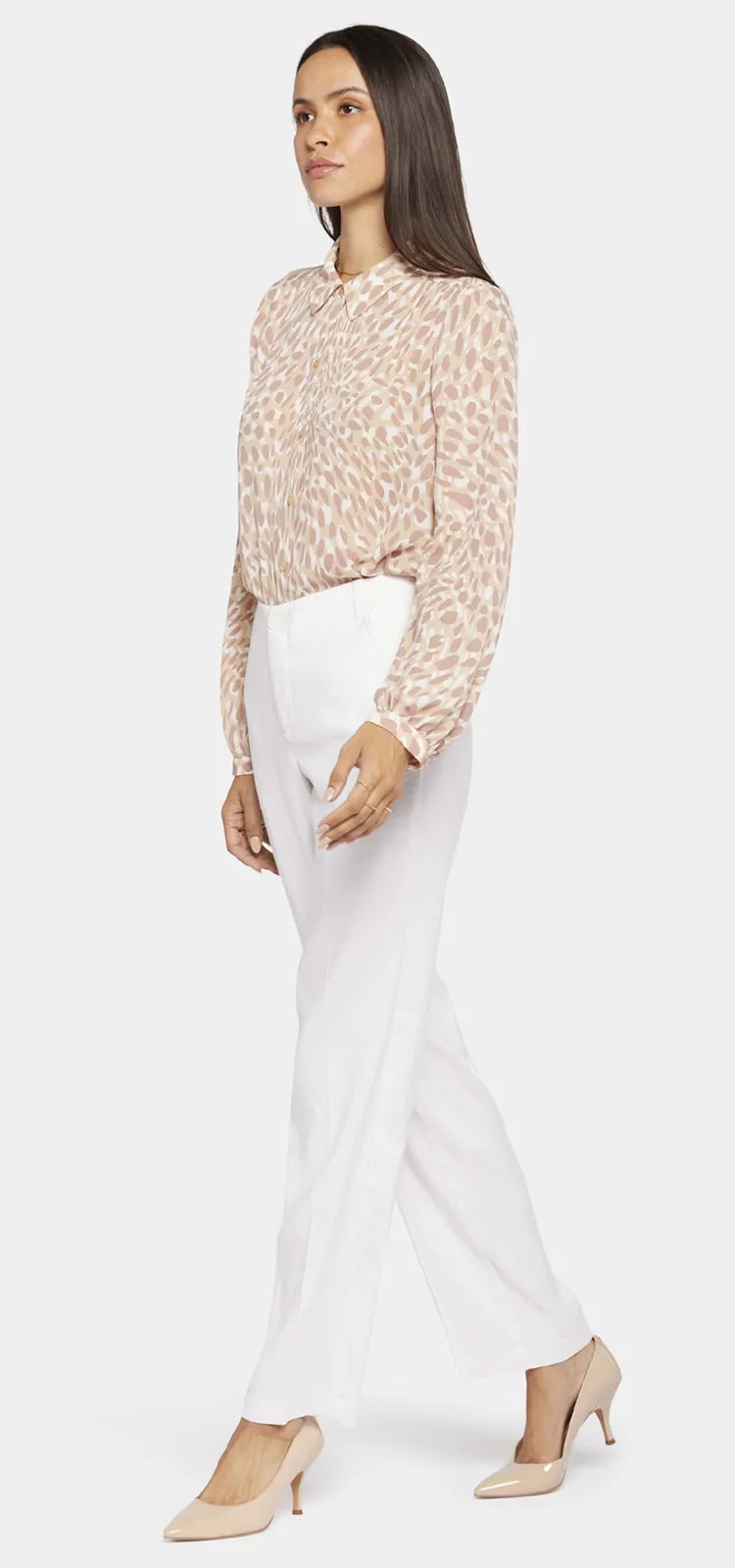 Marilyn Trouser Wit Stretch Linnen | Optic White