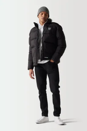 Panel Puffer Jacket - Black