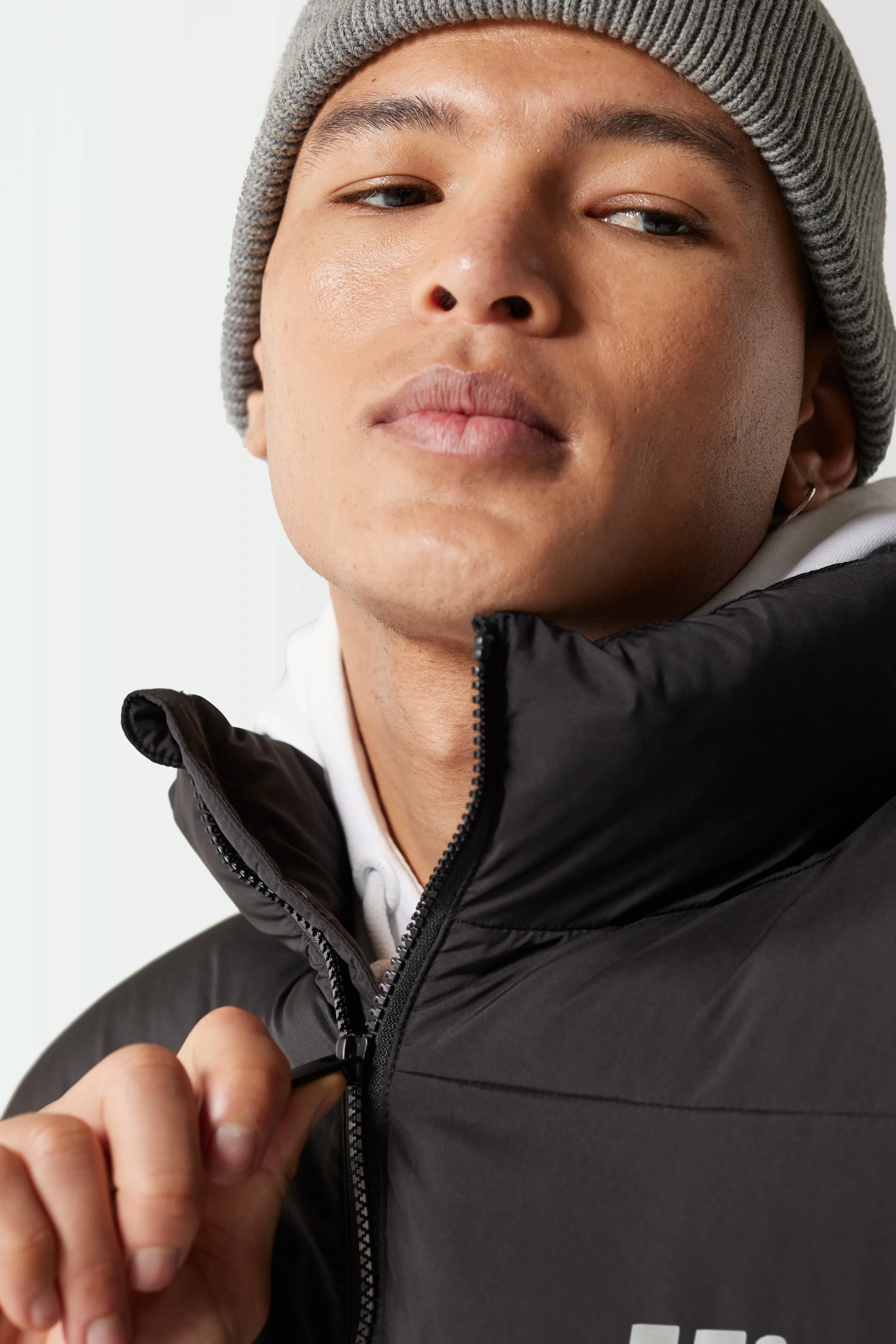 Panel Puffer Jacket - Black