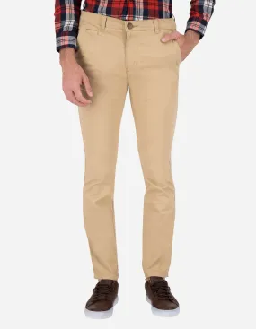 Pantalón Premium Estilo Chino Cartera de Gabardina - Caqui