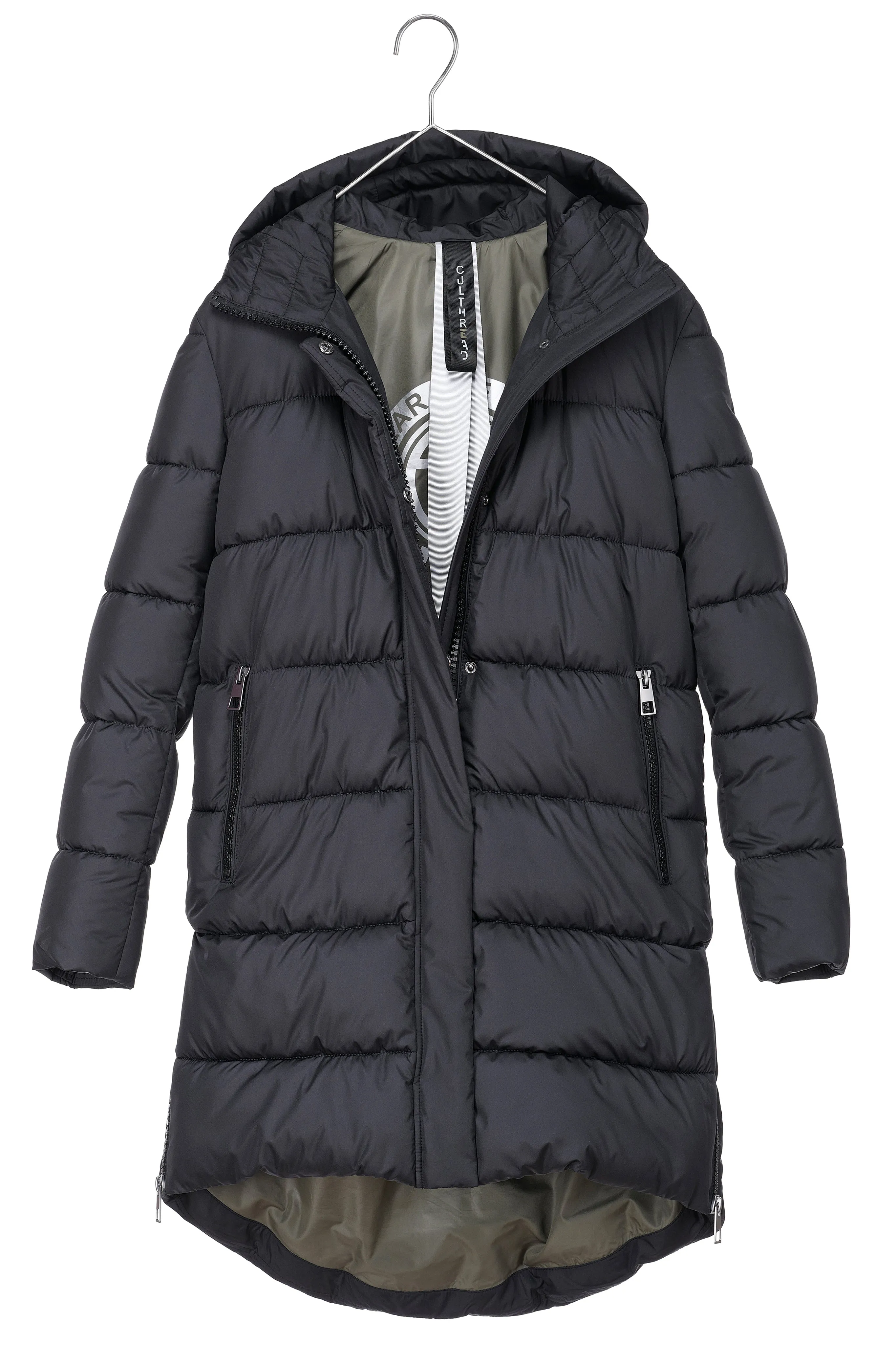 PORTOBELLO II recycled black long puffer jacket