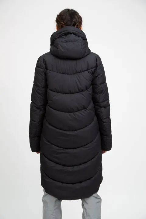 PORTOBELLO II recycled black long puffer jacket