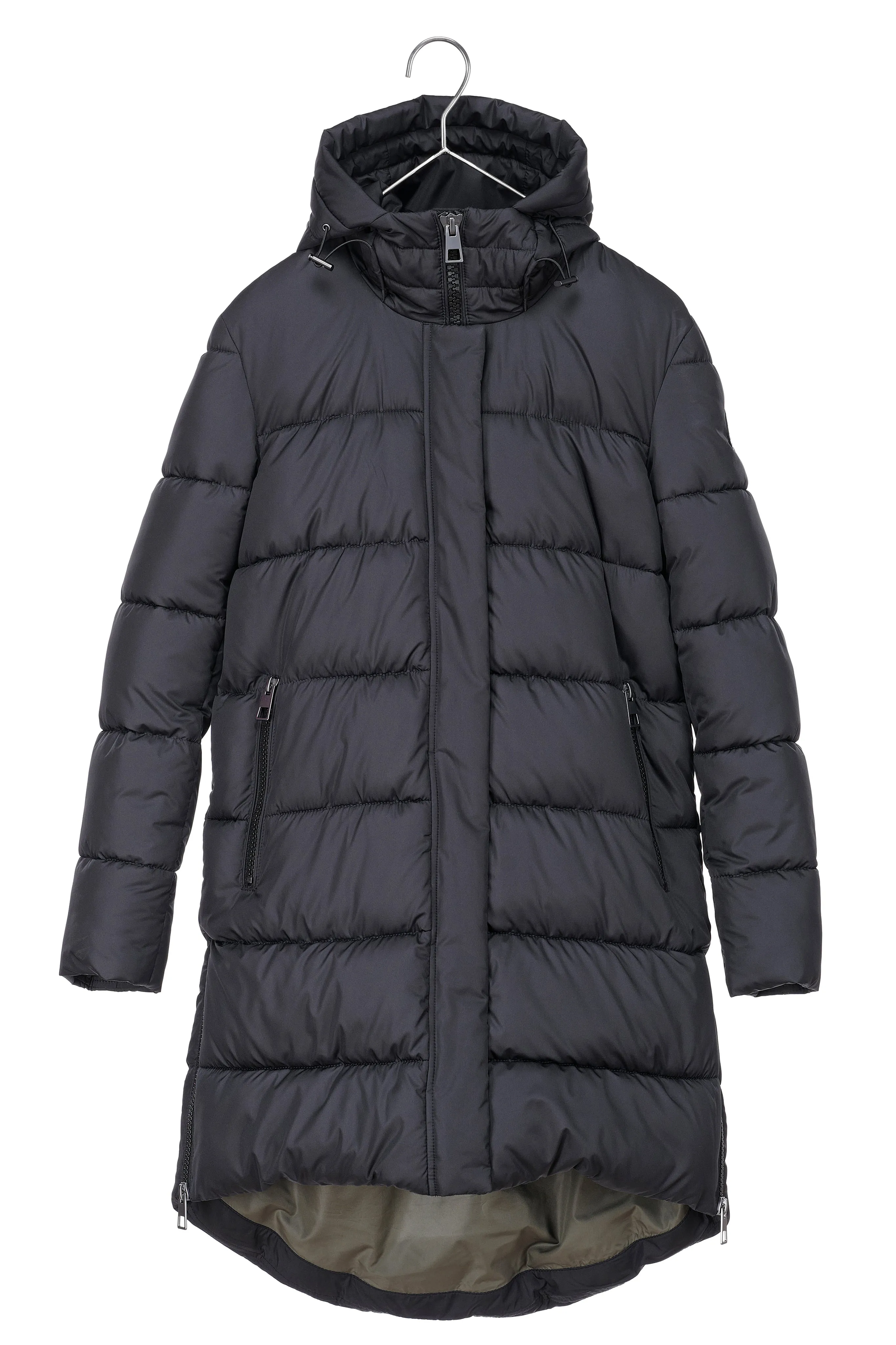 PORTOBELLO II recycled black long puffer jacket