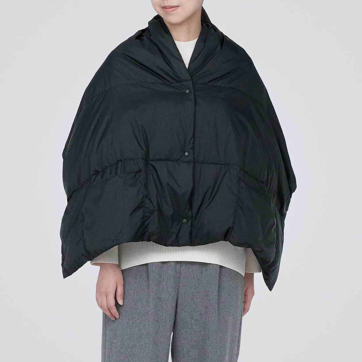 Recycled Nylon Fleece Down Cape