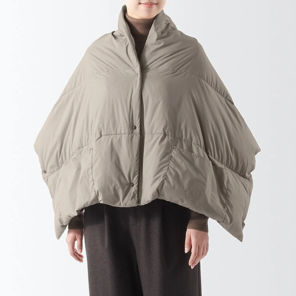 Recycled Nylon Fleece Down Cape