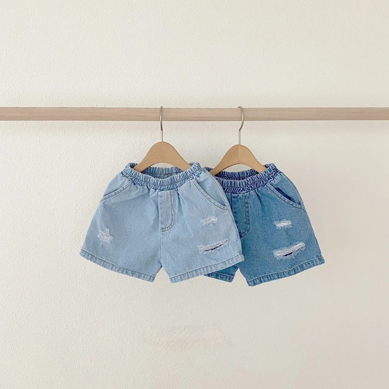 Ripped Denim Shorts