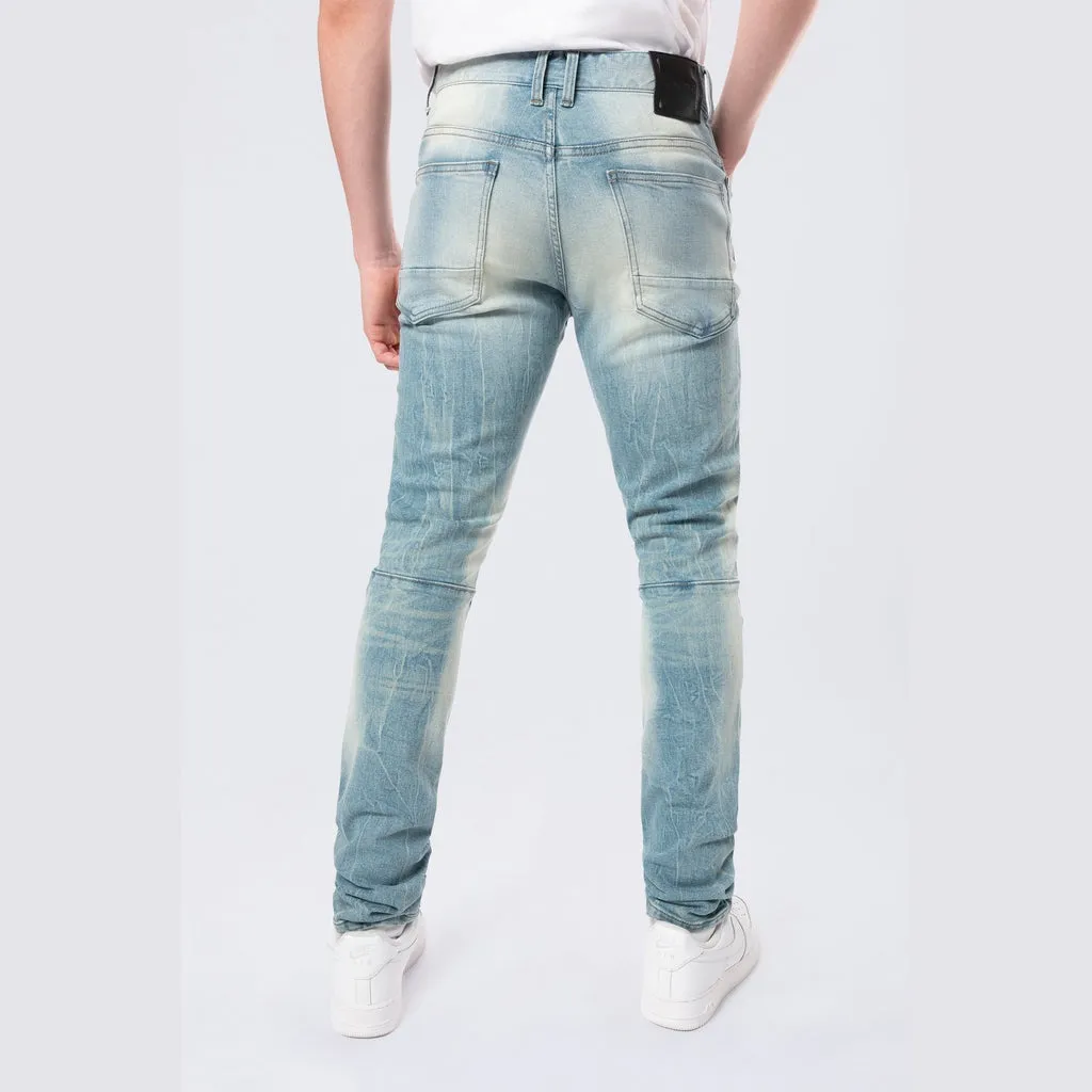 Slim Tapered Vintage Washed Jeans - Adonis Blue