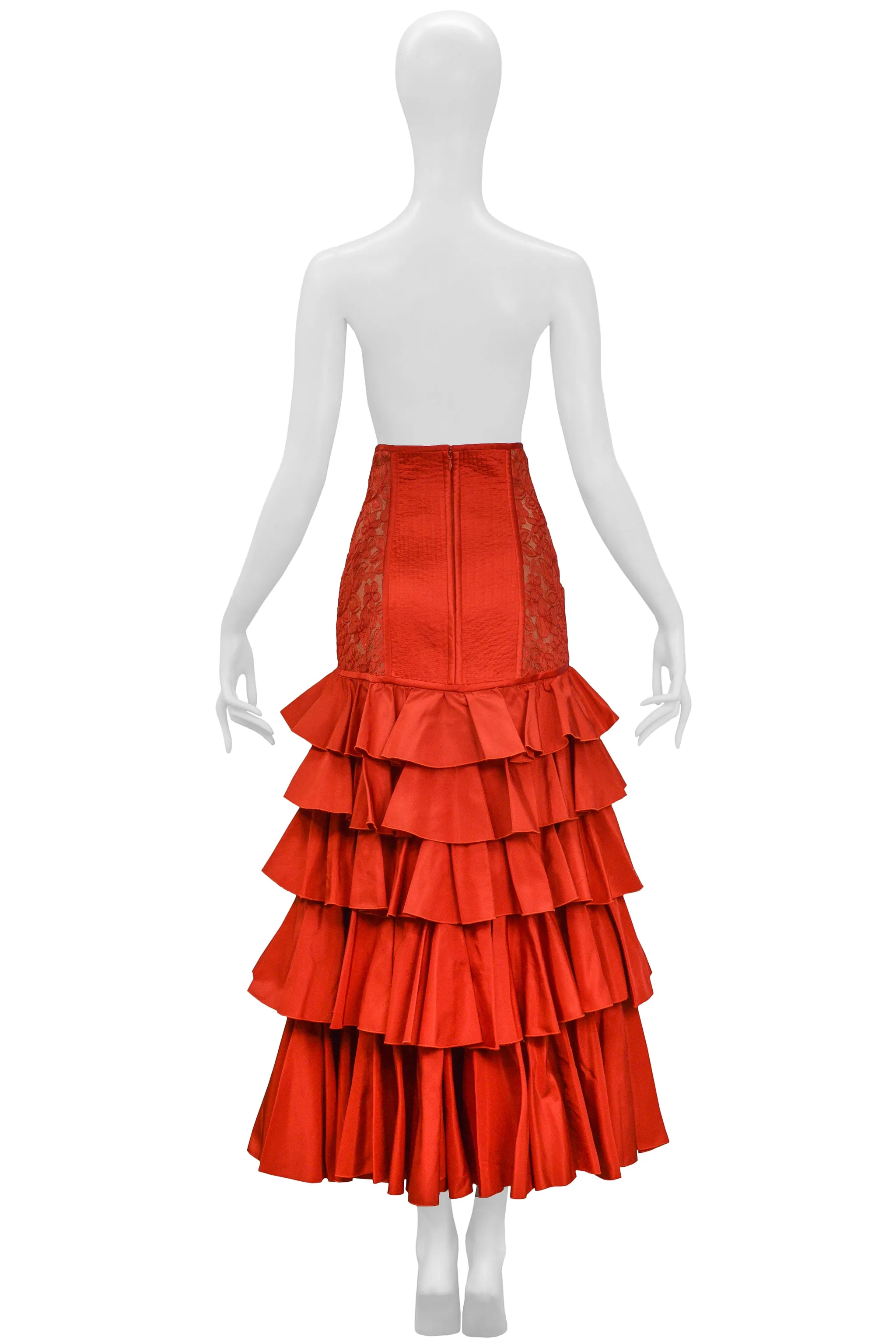 VALENTINO RED RUFFLE BALL GOWN SKIRT